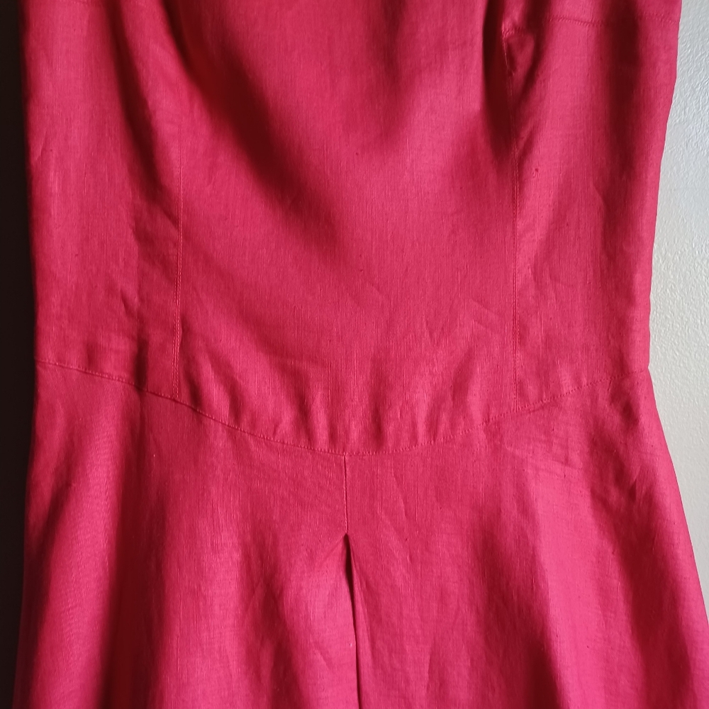 RED LINEN DRESS - Picture 3 of 7